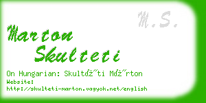 marton skulteti business card